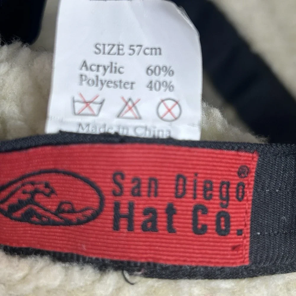 San Diego Hat Co Womens Pink Faux Shearling Bucket Hat 57cm Winter Cloche